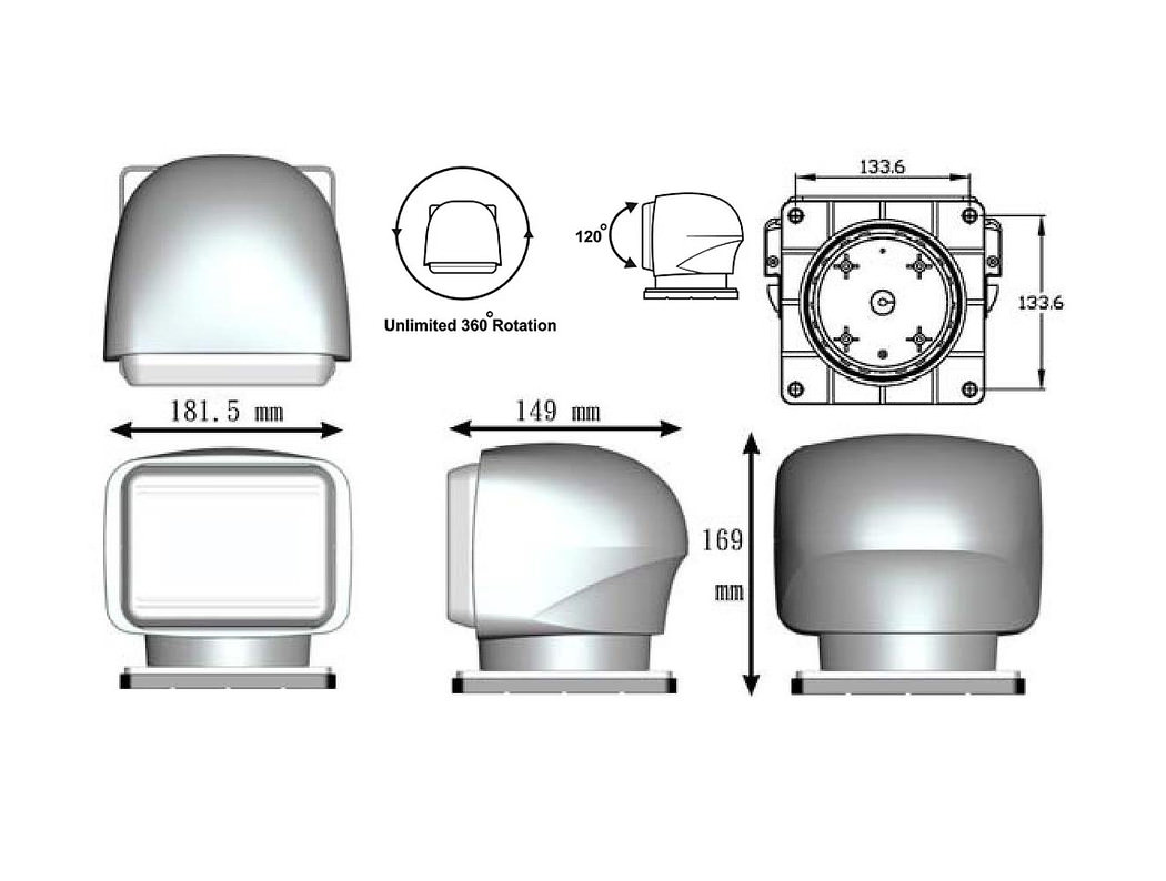 Прожектор белый, светодиодный, брелок и джойстик, модель 220